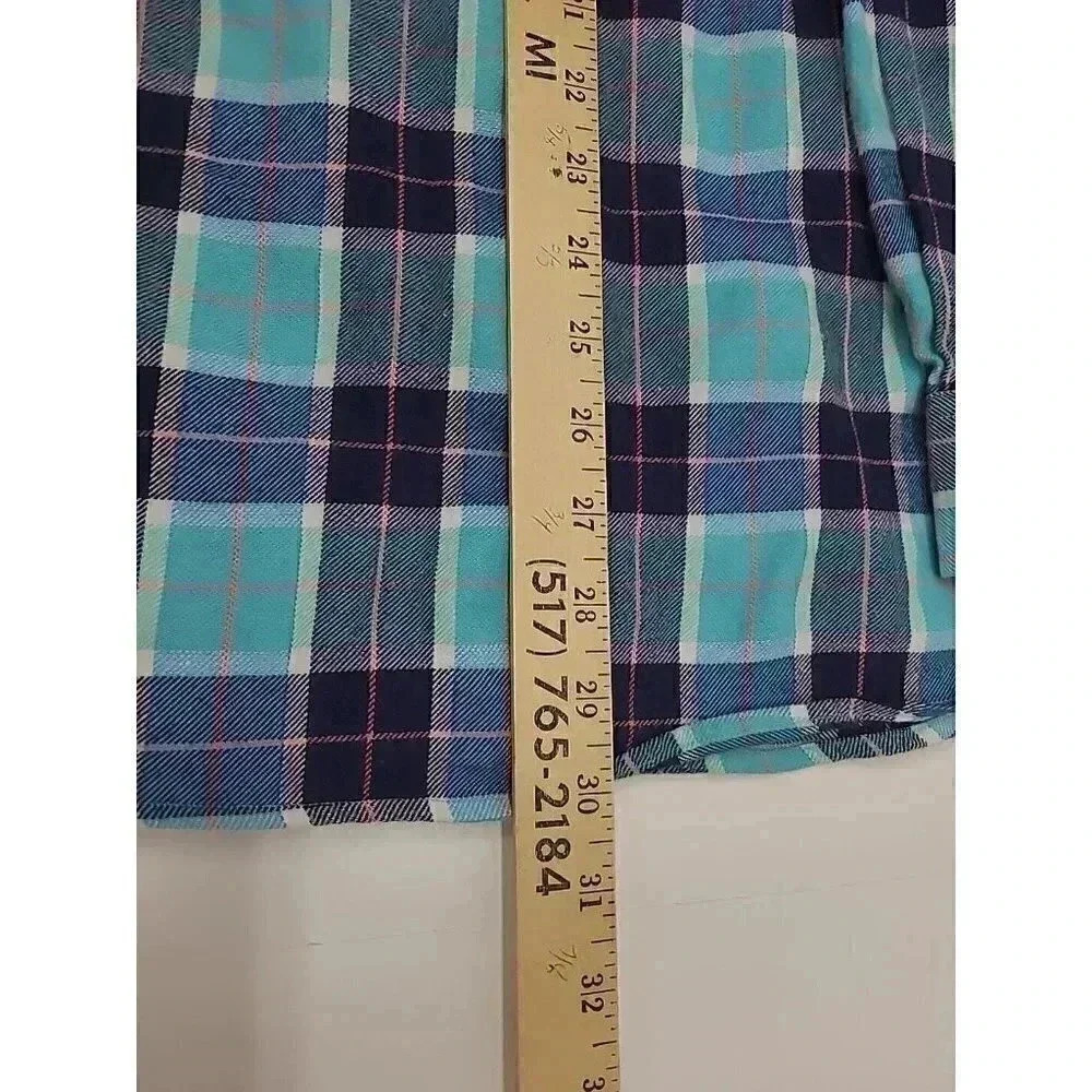 Bartholomew Flannel Collection Button Up Shirt Men's Size Medium Blue Plaid - Picture 7 of 7
